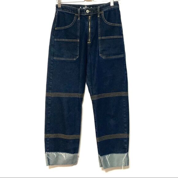 Hollister High Rise Crop Boyfriend raw hem sz 26 - Picture 1 of 11
